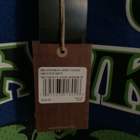 NWT Atlanta Hawks Mitchell & Ness Throwback Jersey Mens Medium - Picture 6 of 9